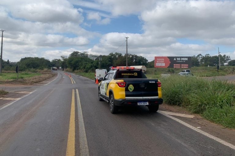 Acidente Entre Fiorino E Pajero: a batida ocorreu nas proximidades do trevo de acesso à PR-567