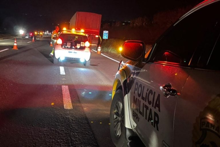 Motociclista morre: o acidente ocorreu no km 156 da rodovia, próximo ao entroncamento com a PR-082.