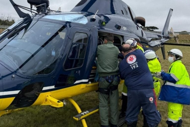 Criança sofre traumatismo craniano: devido à gravidade do caso, a criança precisou ser transportada de helicóptero para o hospital.