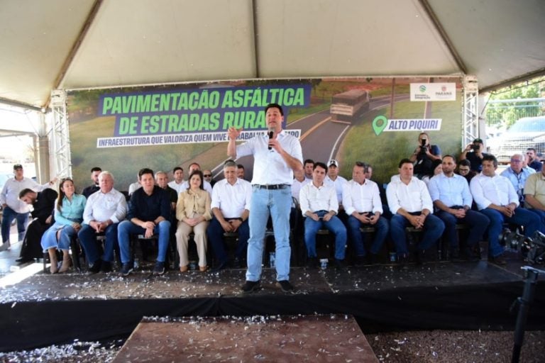 Ratinho Junior: a obra, com investimento de R$ 5,9 milhões, é estratégica para o escoamento da produção de soja, milho, leite e frango de corte.
