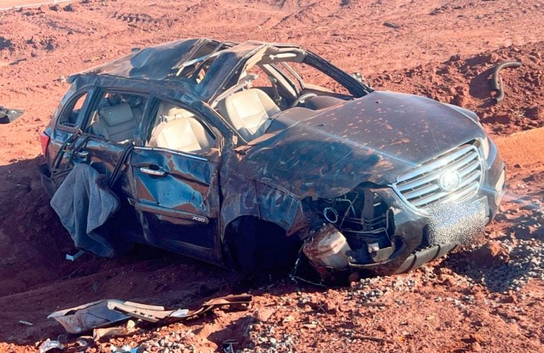 Traficante capota carro: O acidente ocorreu por volta das 8h30, no sentido Quarto Centenário a Goioerê.