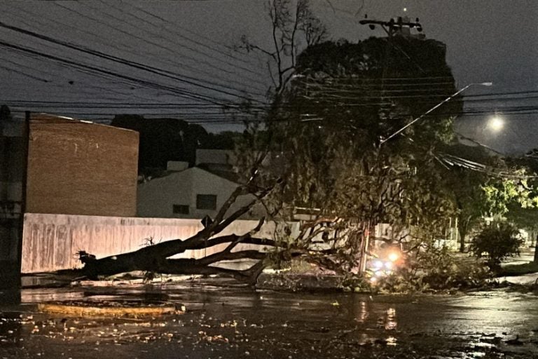 Temporal deixa imóveis sem luz em Umuarama nesta segunda (22)