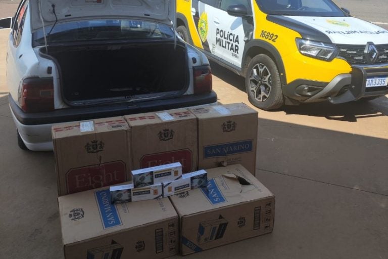 Motorista é preso na PR-323, em Perobal com carregamento de cigarros.