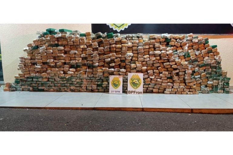 Polícia apreende 751 quilos de maconha durante fiscalização de caminhão no PR.