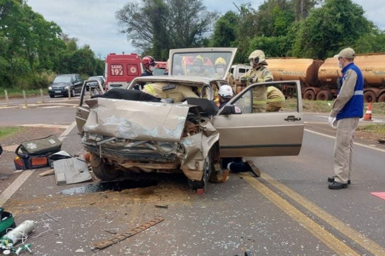 Acidente no Trevo de Tuneiras deixa amigos de infância feridos em Tapejara