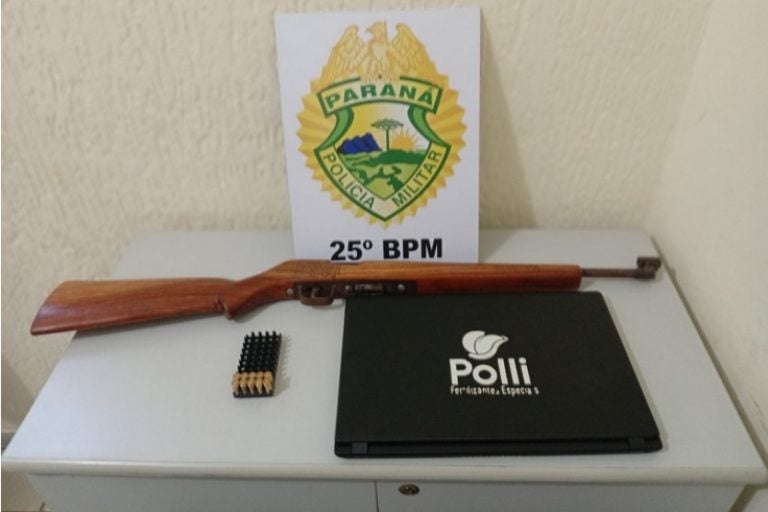 PM apreende arma durante buscas por suspeitos de homicídio em Francisco Alves