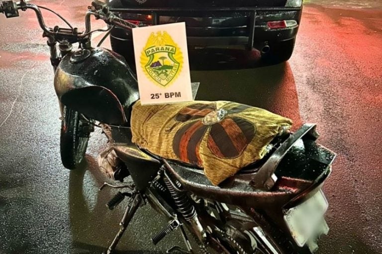 Motocicleta furtada é recuperada pela Rotam em Umuarama