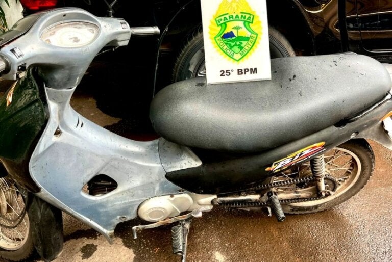 Pm Apreende Moto Com Placa E Chassi Adulterados Em Umuarama