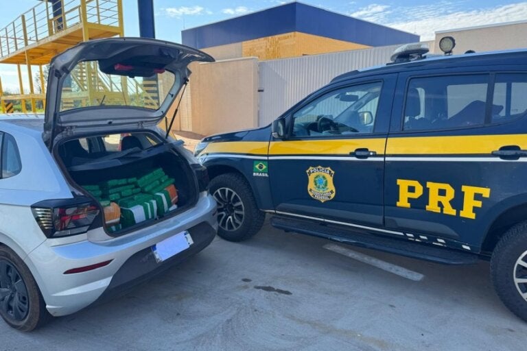 PRF apreende maconha na BR-487 e prende motorista, em Alto Paraíso