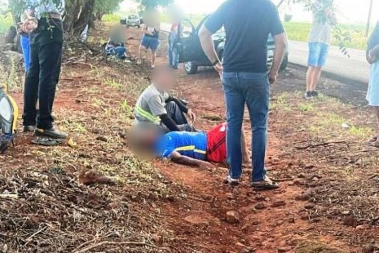 Acidente na PR-317 deixa motociclista ferido em Quarto Centenário.
