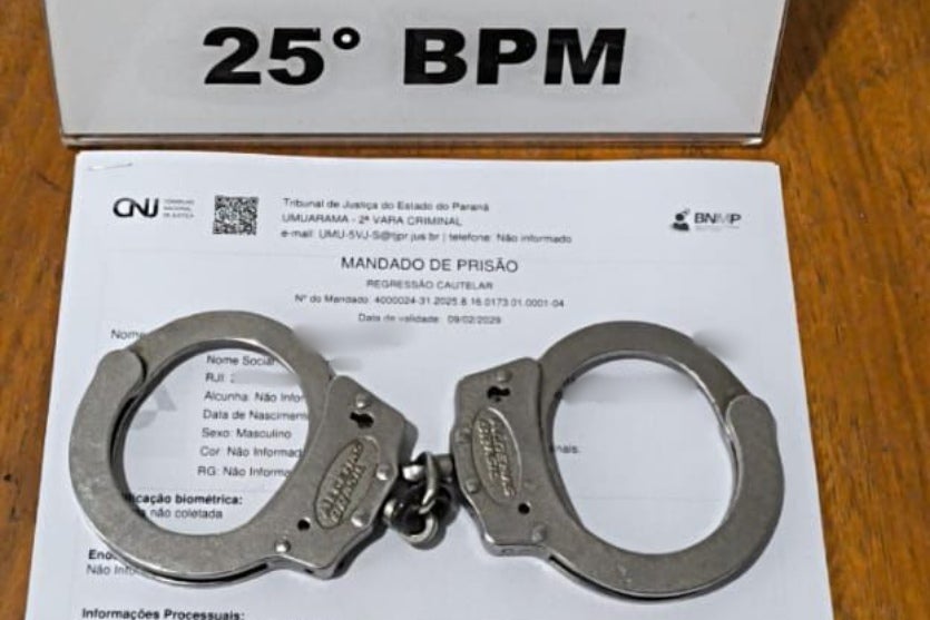 Homem procurado por regressão de regime é detido pela PM no Parque Jabuticabeiras.
