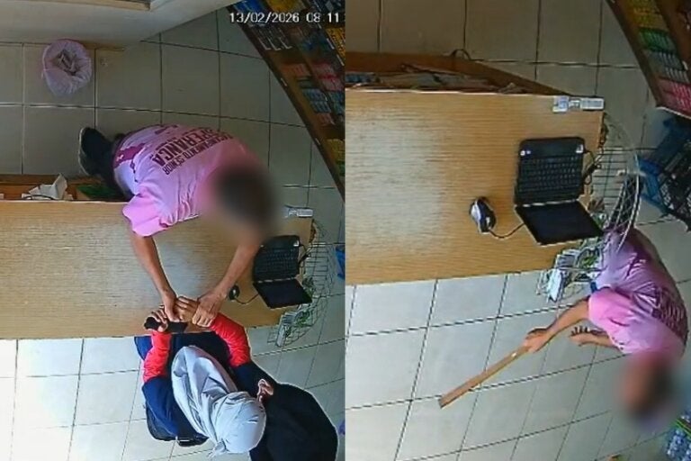 Vídeo mostra comerciante com pedaço de pau colocando dupla para correr em tentativa de roubo em Alto Piquiri