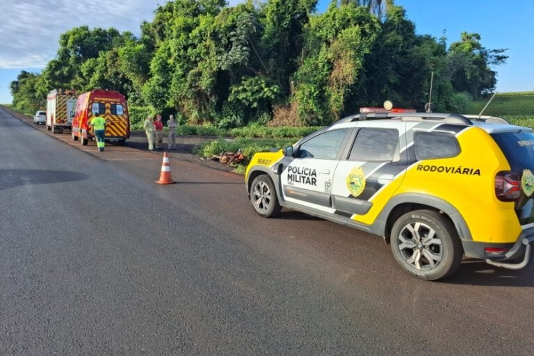 Condutor morre após sofrer queda de motocicleta na PRC-158, em Campo Mourão.