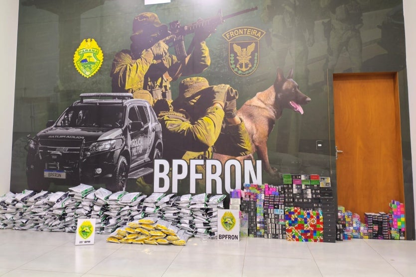 Contrabando de R$ 578 mil em inseticidas e cigarros eletrônicos é apreendido em Umuarama