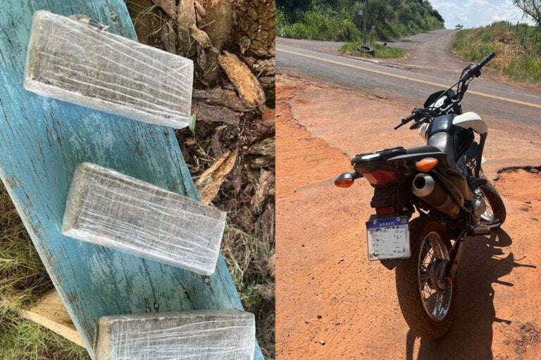 Traficantes fogem e Polícia Militar apreende drogas e motocicleta em Iporã