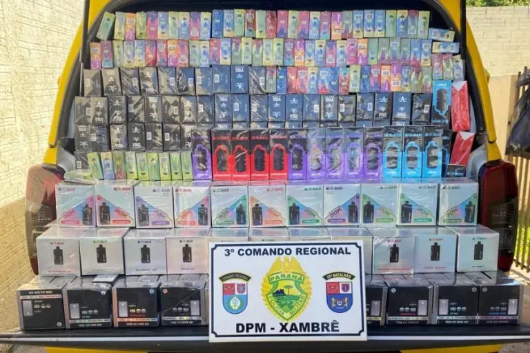 Operação da PM resulta na apreensão de 418 cigarros eletrônicos em Xambrê