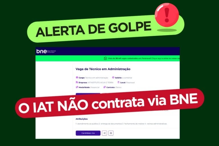 IAT alerta para novo golpe da falsa vaga de emprego em nome do órgão