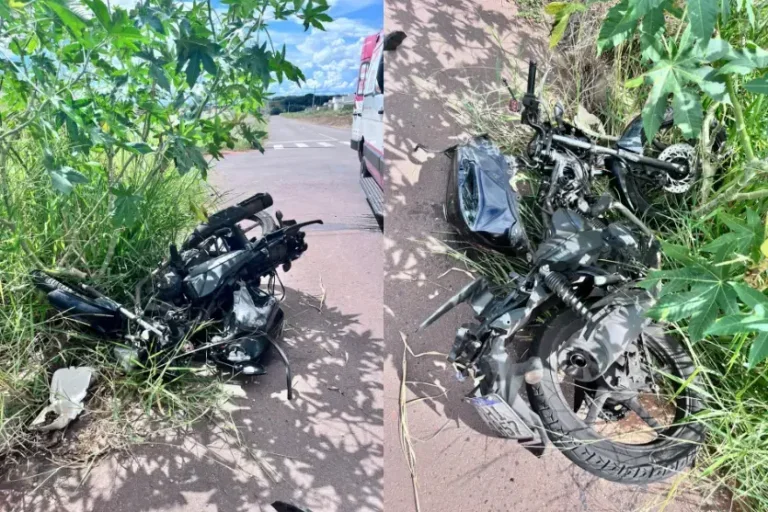 Motociclista fica gravemente ferido após colisão com carro no Jardim Aeroporto