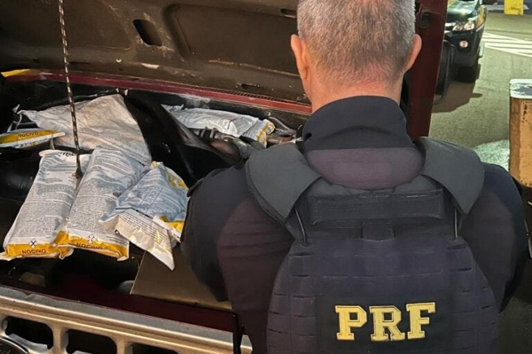 Agrotóxicos contrabandeados são encontrados no motor de caminhonete em Guaíra