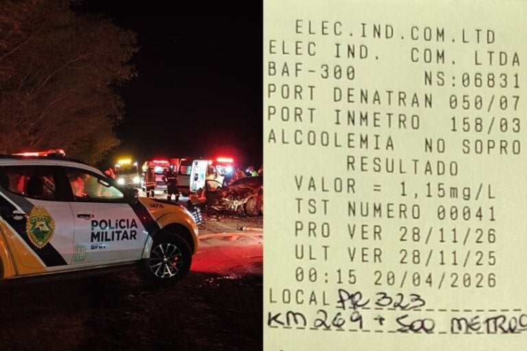 Motorista é preso por embriaguez após bater em cones de acidente em Cruzeiro do Oeste