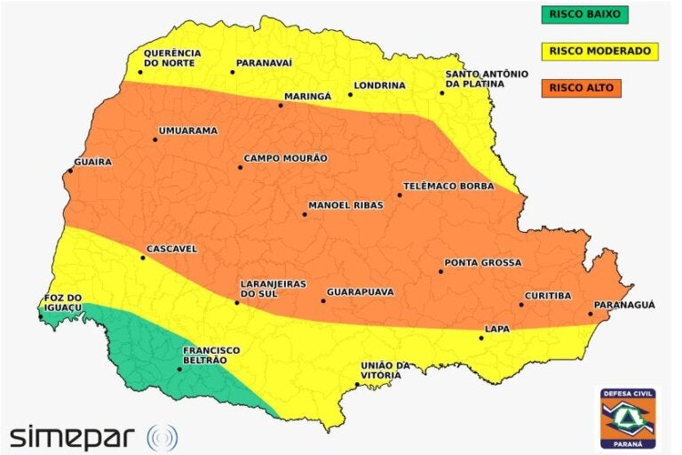 Tempestades com granizo colocam região de Umuarama em alerta; veja previsão