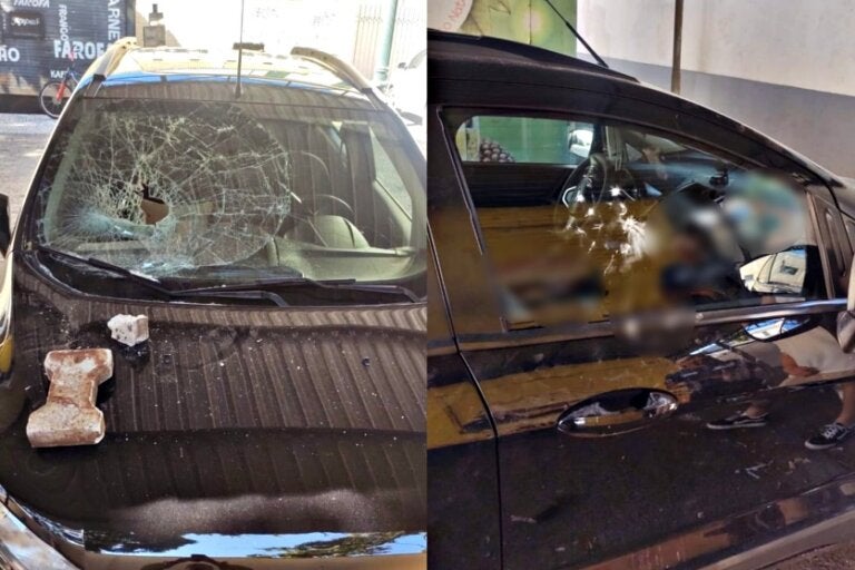 Umuarama: Ladrão quebra vidro de carro com paver, furta objetos, mas é contido por pessoas