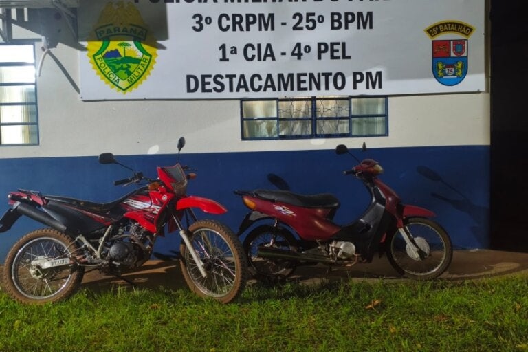 Motos adulteradas são apreendidas no distrito de Herculândia, em Ivaté