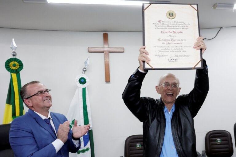 Aos 91 anos, Geraldo Scapin recebe título de Cidadão Honorário de Umuarama