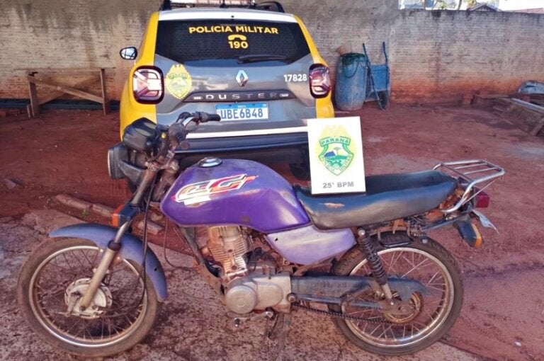 Após denúncia, PM encontra motocicleta furtada na zona rural de Alto Paraíso