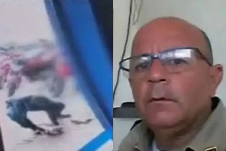 O tenente da reserva Paulo Sérgio de Matos e Silva, ao lado das cenas do assalto que resultaram em sua morte.