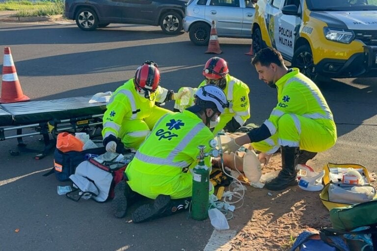 Motociclista segue em estado grave após acidente entre motos em Umuarama