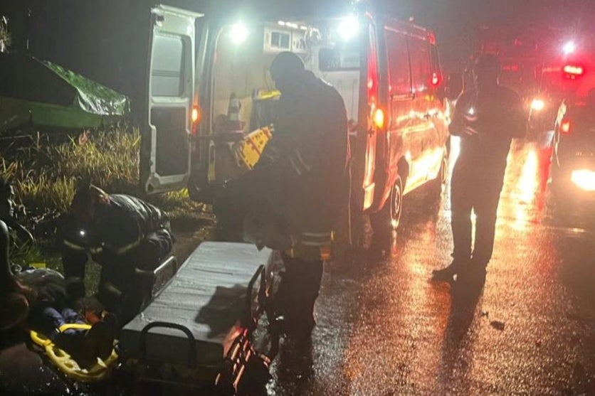 Local do acidente atendido pela Defesa Civil em Iporã.