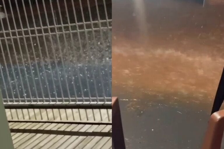 Granizo e enxurrada em Brasilândia do Sul.