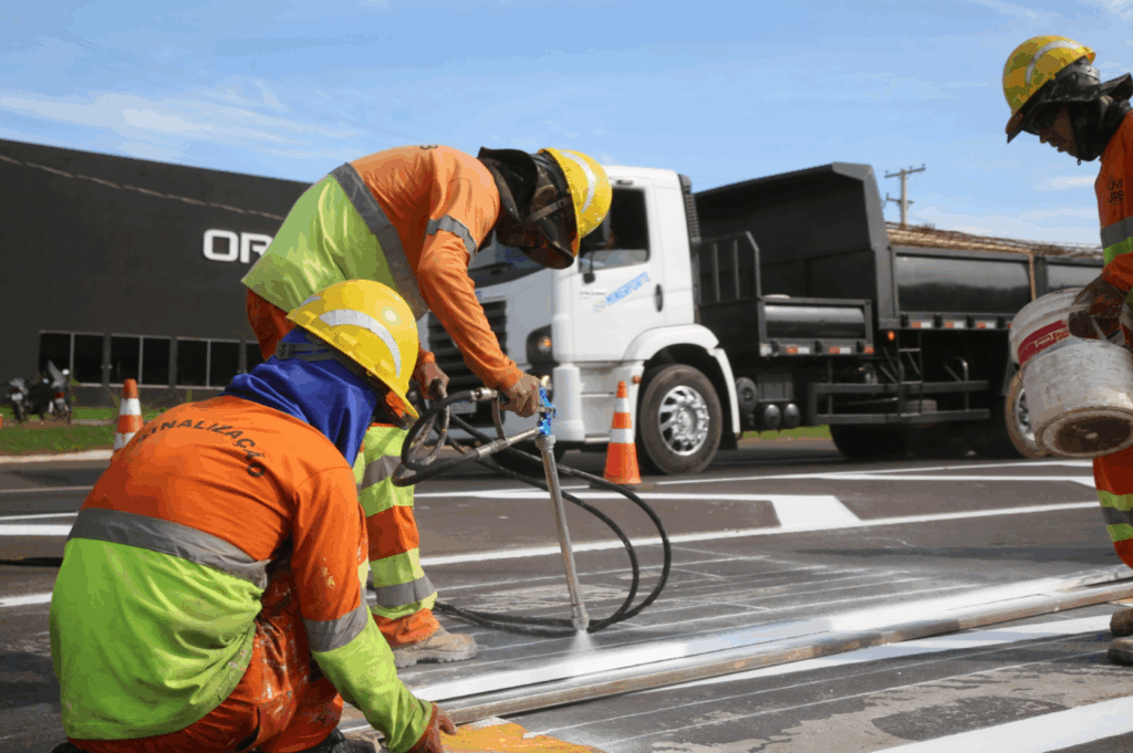 Trabalhadores nas rodovias da região