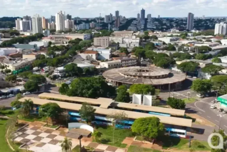 Foto aérea da região da antiga Rodoviária de Umuarama.
