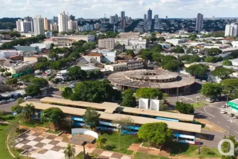 Foto aérea da região da antiga Rodoviária de Umuarama.