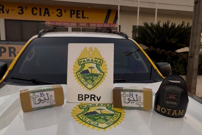 Tabletes de crack apreendidos pela PM em Perobal