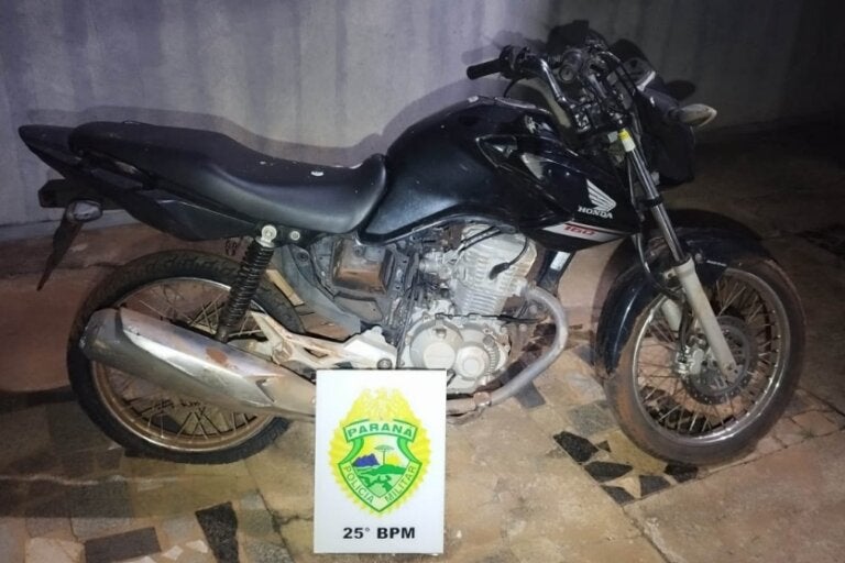Moto recuperada em Francisco Alves.