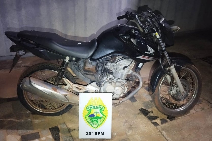 Moto recuperada em Francisco Alves.