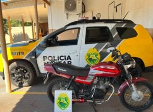 PM apreende motocicleta conduzida por adolescente sem habilitação em Iporã