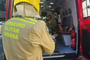 Foto de um atendimento do Corpo de Bombeiros.