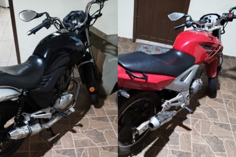 Motos flagradas sendo conduzidas por adolescentes em Cafezal do Sul.