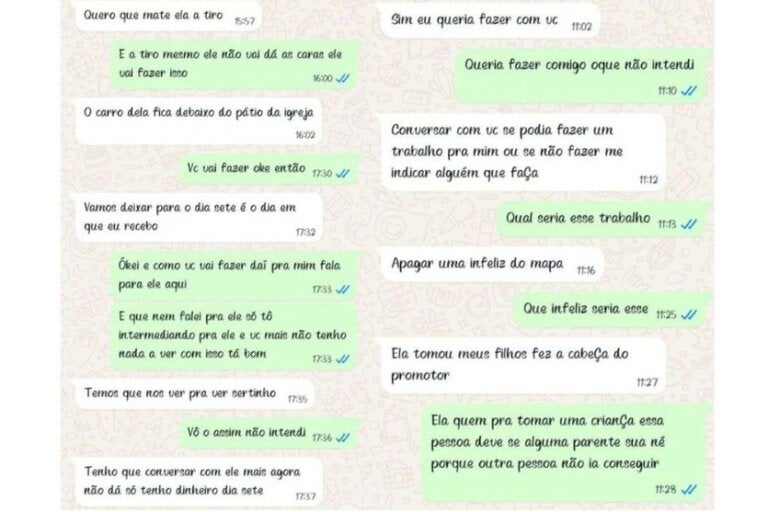 “Apagar uma infeliz do mapa”: mensagens revelam suposto plano para matar servidora