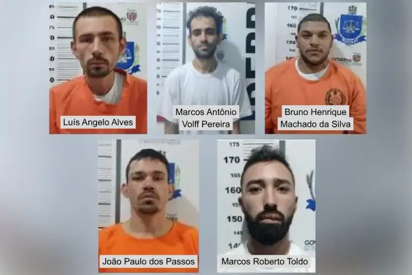 Os cinco detentos que continuam foragidos no Paraná.