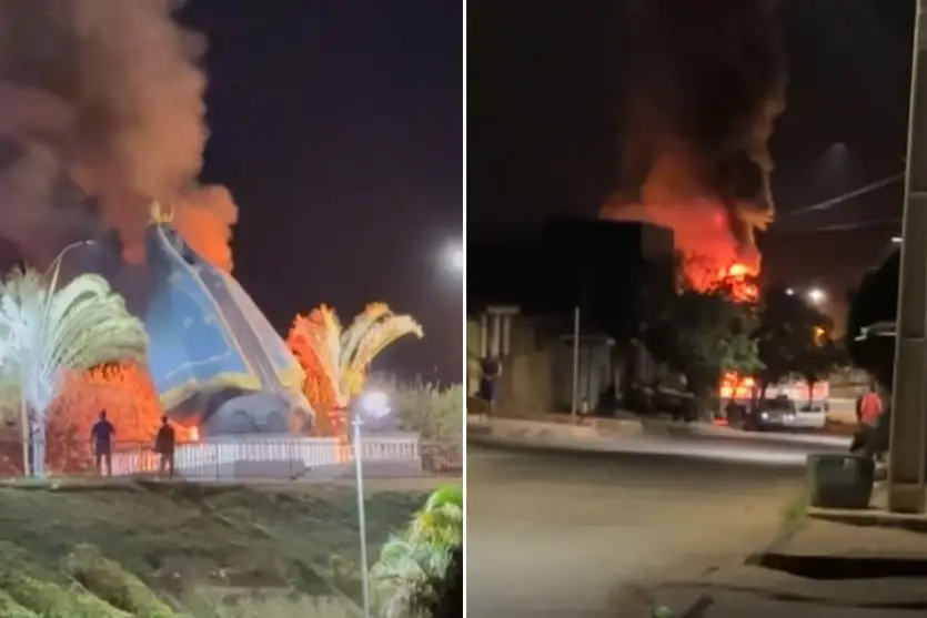Incêndio destrói imagem de Nossa Senhora Aparecida; polícia investiga causas; veja vídeo
