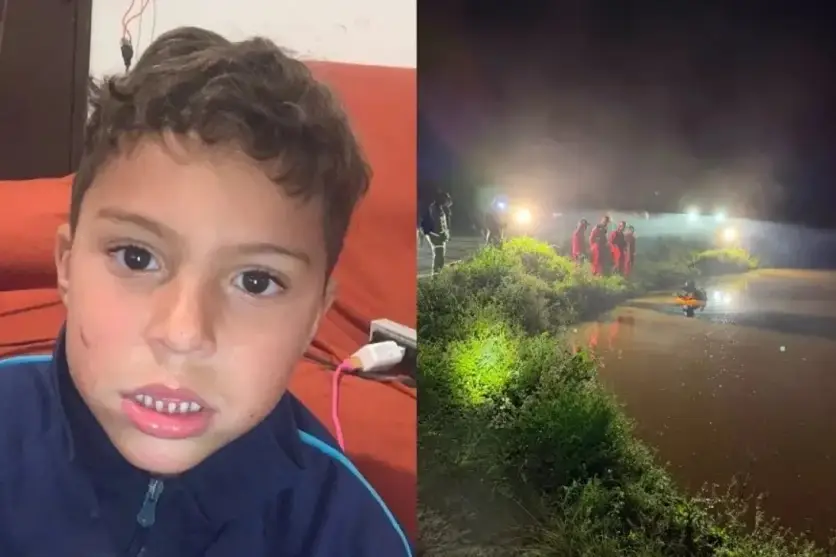 Corpo de Bombeiros durante buscas a menino desaparecido no Paraná.