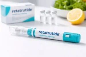Caneta do medicamento retatrutida.