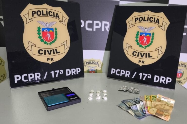 Cocaína e dinheiro apreendidos em Tapejara.