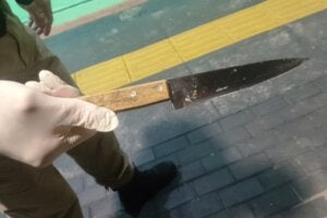 Faca apreendida após tentativa de feminicídio em Pérola.