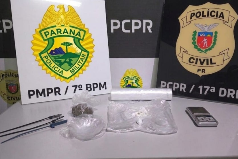 Drogas apreendidas em Tapejara.